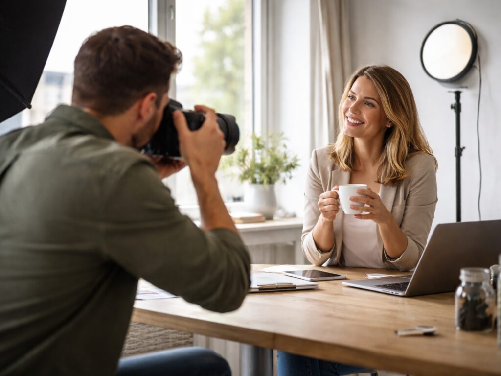Fotograf bei einem Business-Shooting
