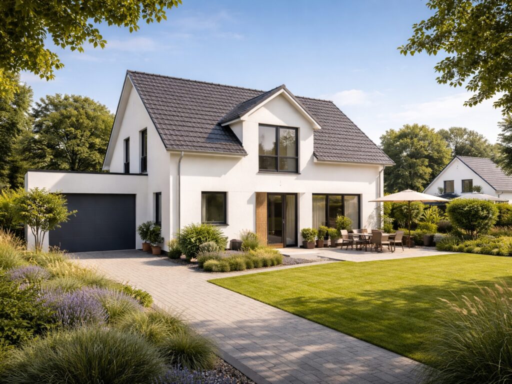 Modernes Einfamilienhaus mit Garten